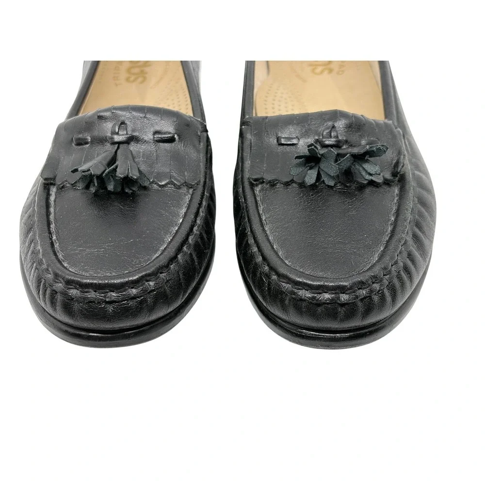 SAS Tripad Comfort Womens Black Leather‎ Kiltie Tassel Loafers Womens Size 6.5 M